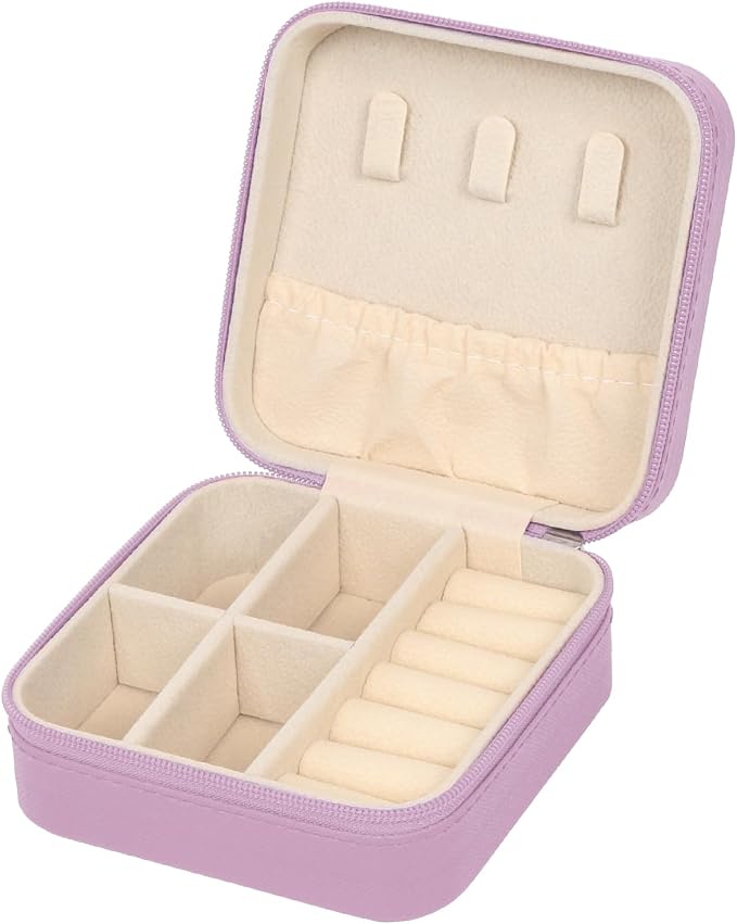 MFXIP Travel Jewelry Case Small Jewelry Box Jewelry Organizer Storage Case Portable PU Leather Mini Jewelry Travel Case for Girls Womens Earring, Necklace, Rings,Bracelets by MFXIP