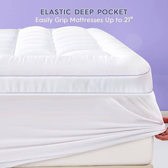 ABENE Twin XL Dual Layer 3 Inch Memory Foam Mattress Topper for College Dorm Room Essentials, 2 Inch Memory Foam Plus 1 Inch Soft Extra Long Pillowtop Mattress Pad Cover, Bed Topper for Back Pain
