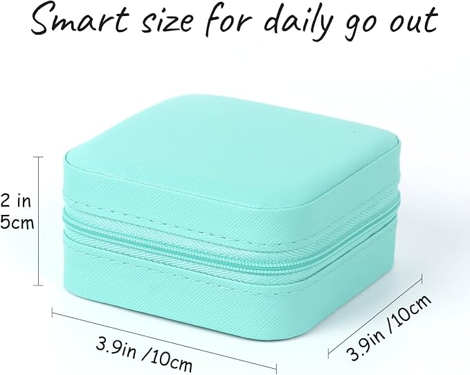 MFXIP Travel Jewelry Case Small Jewelry Box Jewelry Organizer Storage Case Portable PU Leather Mini Jewelry Travel Case for Girls Womens Earring, Necklace, Rings,Bracelets - Image 3