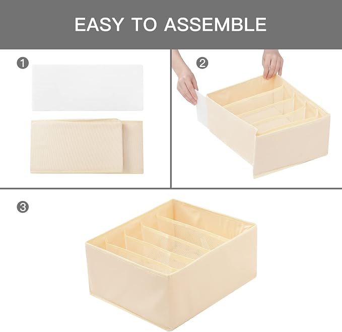 Qozary Jeans Pants Organizer for Closet, 4 Pack Drawer Organizers for Clothing, 5 Grids Wardrobe Clothes Organizer, Jean Organizer for Closet, Deep Drawer, Clothes Organizer for Shirts, Legging - Image 6