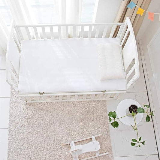 Flannel Crib Protector Pad???100??? Waterproof Mattress Protector Pad, One Size, 27" X 50" White