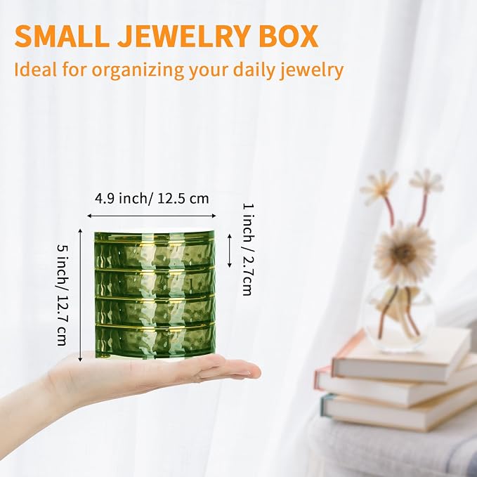 LETURE 4-Layers Rotatable Jewelry Organizer Storage Box, Clear Jewelry Holder Case for Ring Earring Necklaces Bracelets Makeup Hair Accessories - Image 2