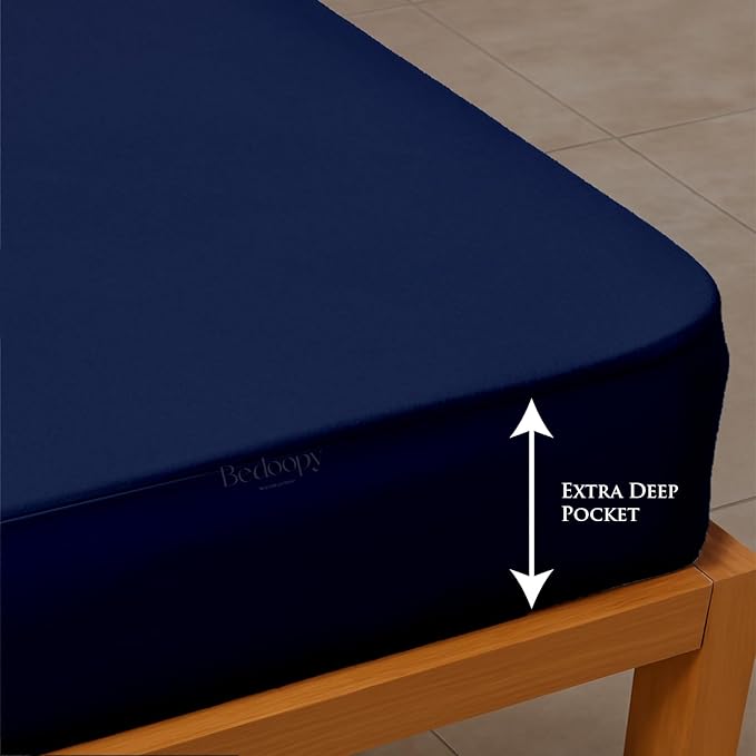 42X80 Truck Sleeper Waterproof Mattress Protector Pad Cover RV Bunk & Truck Sleeper Soft Terry Cotton Navy Luxury RV Mattress Protector 8" Inch Deep Pocket Easy Care
