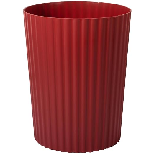 JiatuA Small Trash Can Plastic Wastebasket Round Garbage Container Bin for Bathroom, Kitchen, Bedroom, Home Office, College Dorm, Dark Red by JiatuA