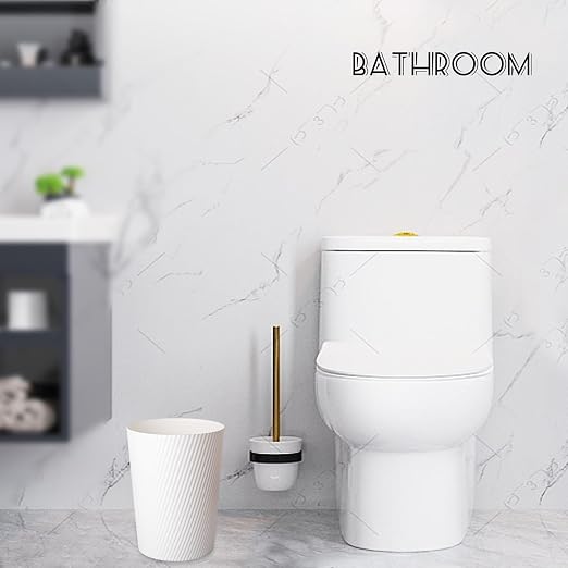 UUJOLY Small Trash Can Wastebasket Garbage Can Container Bins for Bathrooms, Laundry Room, Kitchens, Offices, Kids Rooms, Dorms (White, 3 Pack) - Image 2