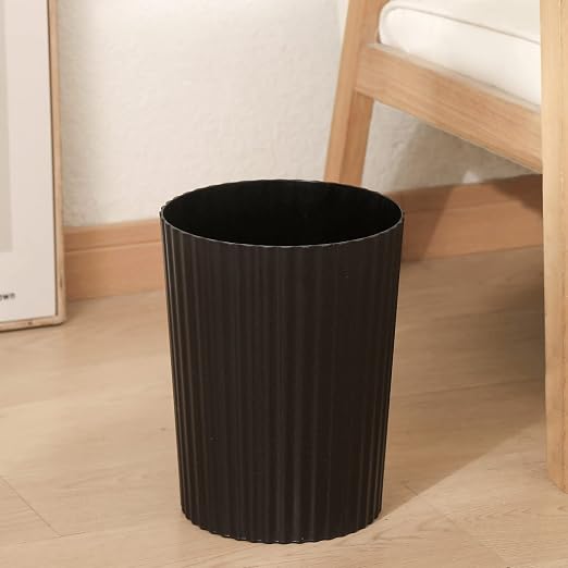 JiatuA Small Trash Can Plastic Wastebasket Round Garbage Container Bin for Bathroom, Kitchen, Bedroom, Home Office, College Dorm, Black - Image 2