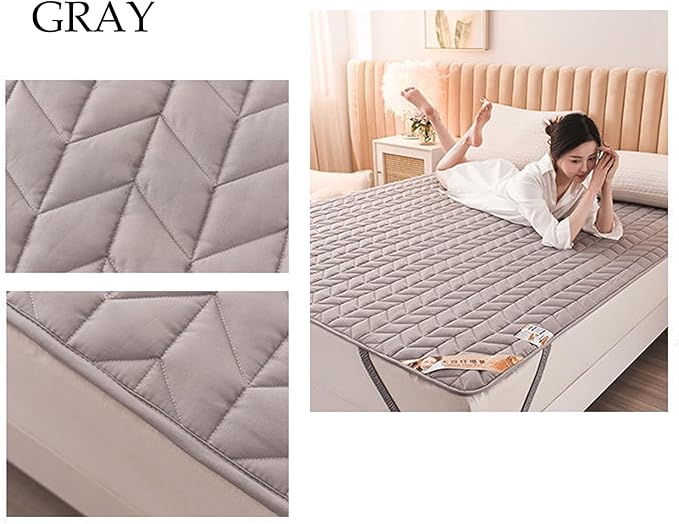 Gray,90 * 200cm(Twin),LDLCYCN Thin Mattress Protector Pad with Elastic Straps Japanese Floor Mattress Cover Foldable Futon Mattress Topper Protector Camping Mat for Student Dormitorie