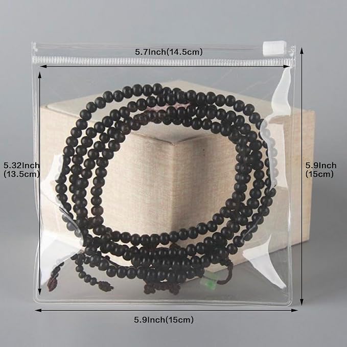 HSLFUAI 50PCS Transparent Jewelry Bags Square Clear Zipper Jewelry Pouches Earring Bracelet Storage Organizer (15 * 15cm 5.9 * 5.9 inch) - Image 7