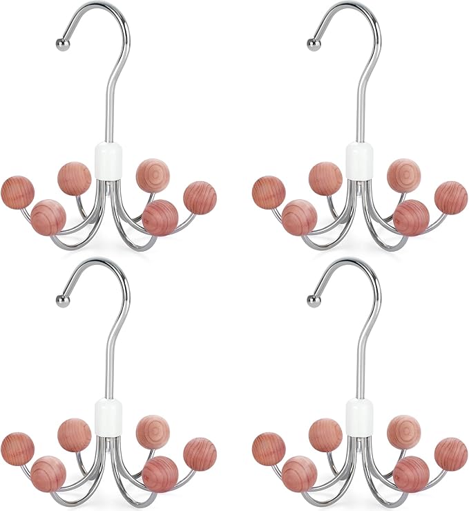 TOPIA HANGER Hoodie Hangers 4-Pack with 6 Cedar Balls, 360°Swivel Purse Hanger, Scarf Hanger, Closet Hooks, Handbag Organizer, Bra Hanger, Accessory Organizers for Scarf, Tanktop, Hat, Hoodie CT57C - Image 7