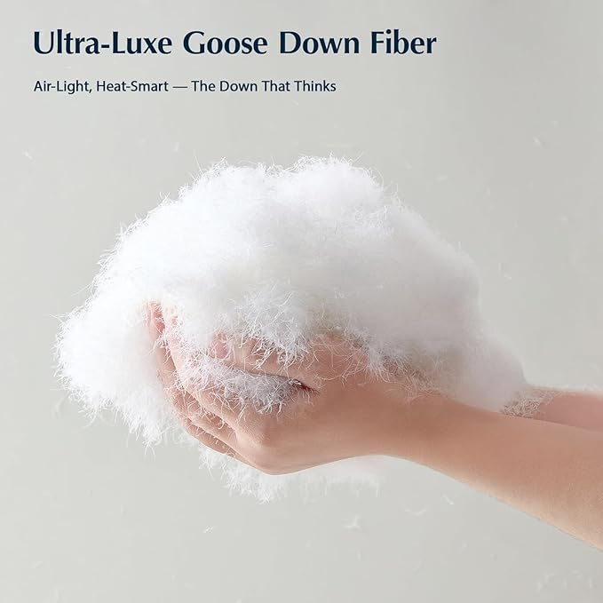 PACIFIC COAST Goose Down Fiber Comforters Oversized King Duvet Insert, All Season White Comforter, 3D Hidden-Stitch Baffle Box Design, 8 Tabs, Gifts for Women/Men, Extra Fluffy Luxury Duvet (116"x98")