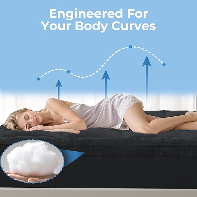 YUGYVOB California King Mattress Topper - 800GSM Extra Thick Cooling & Breathable Mattress Pad with Deep Pocket 8"-21" & Soft Down Alternative Filling, Grey