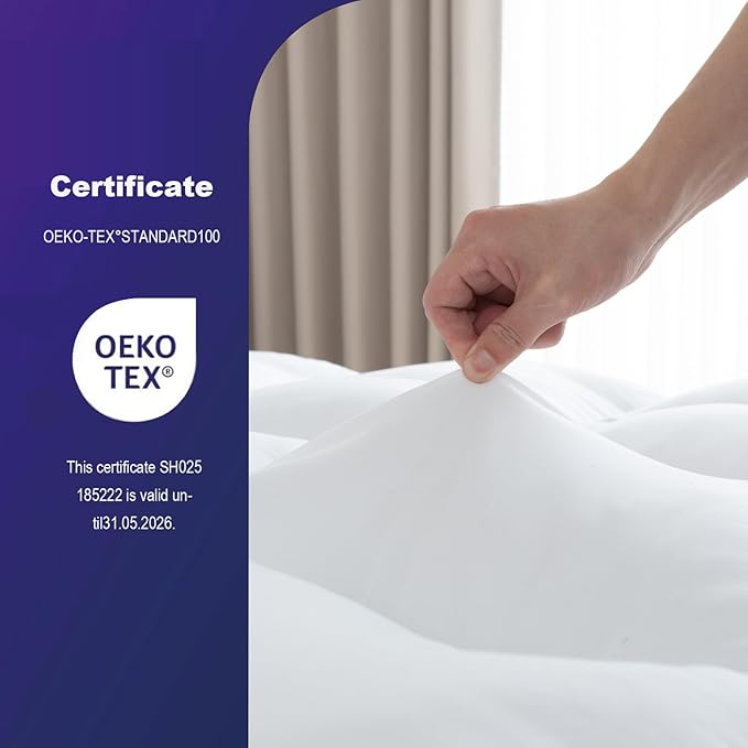 SHOUREN Memory Foam Mattress Topper King for Back Pain Relief, 2~3In Thick Plush Gel Foam Bed Topper 1700 GSM, Smooth & Supportive Pressure Relief, 80" x 78"