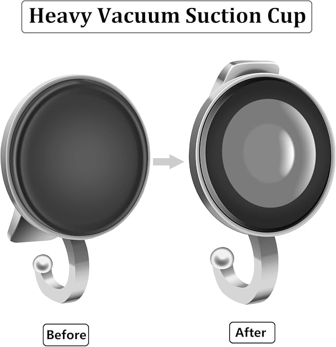 TESOT Suction Cup Shower Caddy, Shower Shelf Soap Dish with Hooks for Sponge, Rust Proof 304 Stainless Steel, Black - Image 6