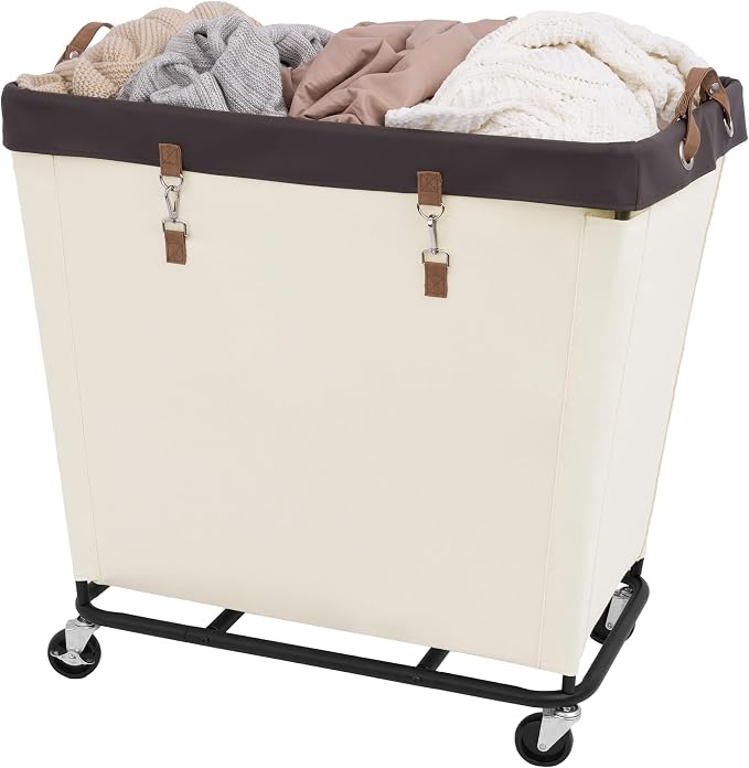 StorageWorks 320L Laundry Basket with Wheels, Extra Large Rolling Hampers for Clothing Organizer, Dirty Clothes Basket for Hotel, Home, Closet, Dorm, Beige - Image 7
