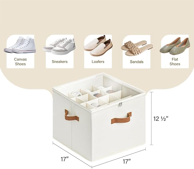 StorageWorks Shoe Organizer for Closet, Shoe Cubby Storage Containers, White, Medium - Image 3