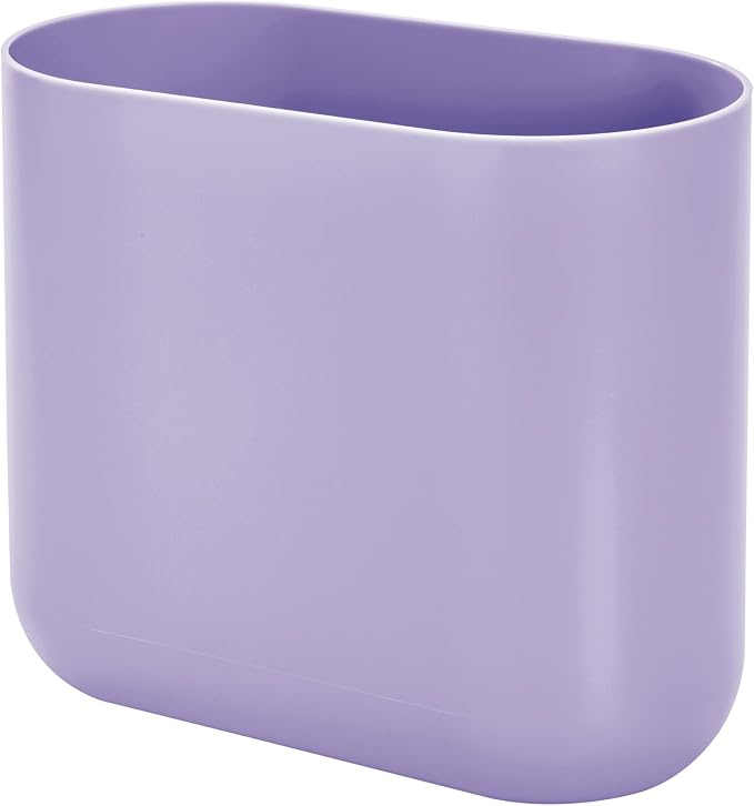 iDesign Small Slim Plastic Bathroom Trash Can, Garbage Can for Bedroom, Office, Desk, Dorm, Purple - Image 8