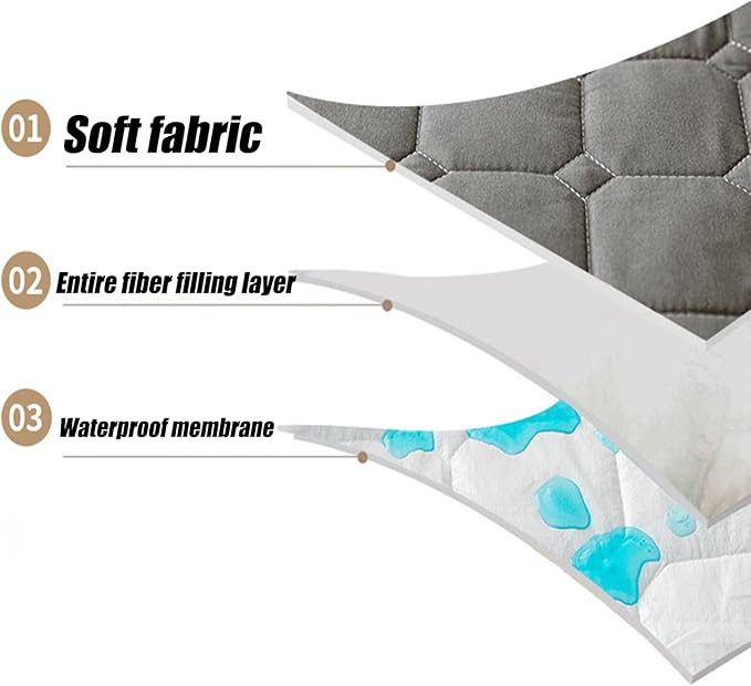 Waterproof Mattress Protector with 12'' Deep Pocket - Super Soft Solid Color Fitted Bed Sheet Bedding Mattress Protector Pad - Breathable & Elastic - Bed Cover to Keep Your Mattress Clean & Dry