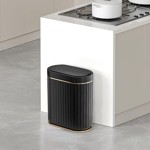 ELPHECO Black Bathroom Trash Can with Lid 2 Gallon Sensor Trash Bin, Automatic Narrow Garbage Can, Waterproof Smart Trash Can, Slim Motion Sensor Waste Bins for Bathroom, Living Room, Office - Image 7