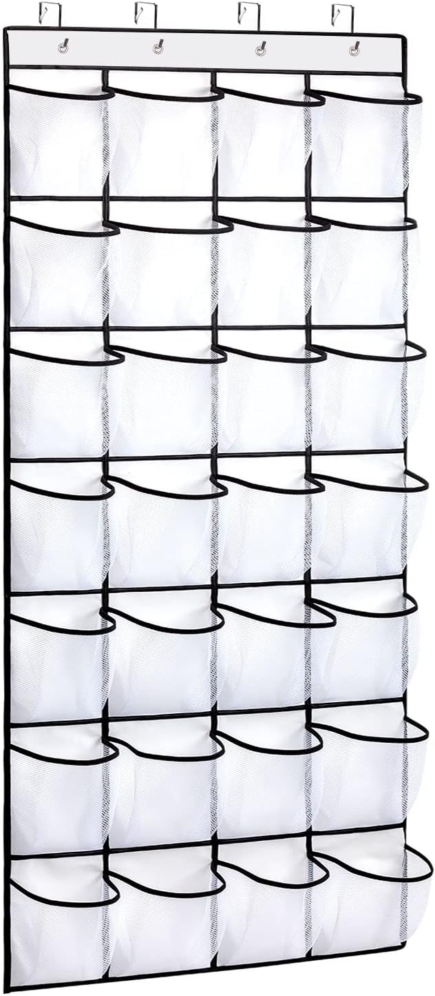 REGELETO 28 Large Pocket Over the Door Shoe Organzier, Hanging Shoe Rack for Door Large Capacity Shoe Organizer Holder with 4 Metal Hooks. by REGELETO