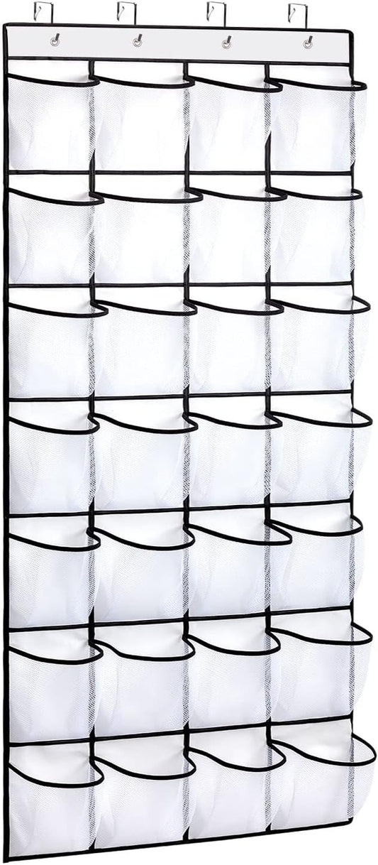 REGELETO 28 Large Pocket Over the Door Shoe Organzier, Hanging Shoe Rack for Door Large Capacity Shoe Organizer Holder with 4 Metal Hooks. by REGELETO