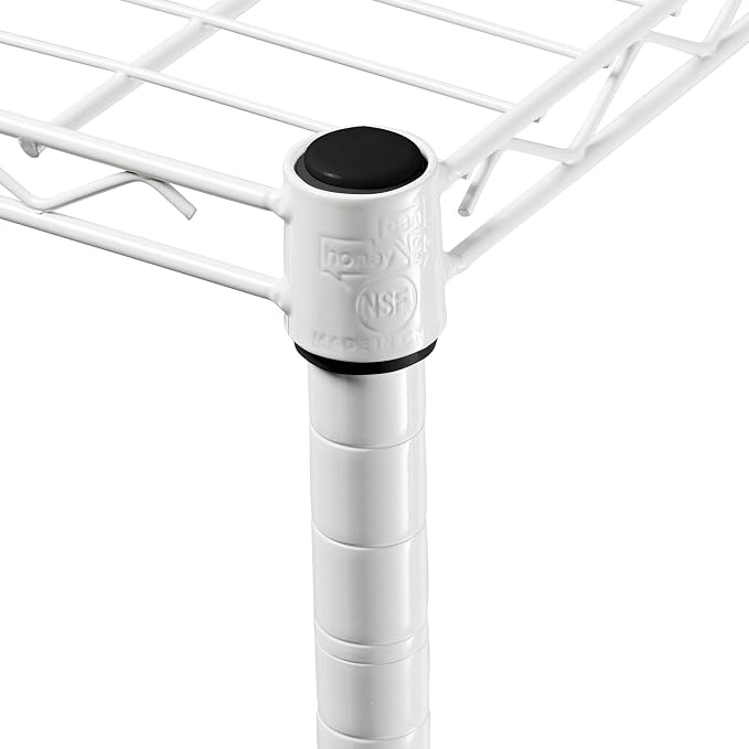 Honey-Can-Do 5-Tier Heavy Duty Adjustable Shelving Unit, 250-lb Per Shelf NSF Certified Metal Storage Rack, White Wire Shelf for Laundry Kitchen Pantry, 24 x 18 x 72 in - Image 6
