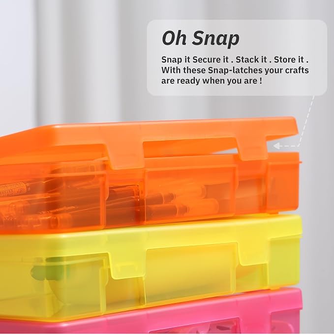 novelinks Plastic Clear Storage Containers for Organizing, Craft Storage Organizers and Stackable Storage Bins with Lids for Pencil Box, Bead, Cookie Cutter, Board Game (9 Pack Medium -Color) - Image 3