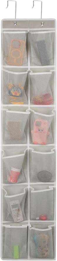 GOMAJI Over the Door 12 Pocket Hanging Shoe Organizer, Gray by GOMAJI