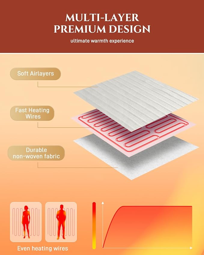Heated Mattress Pad King Size – Electric Heated Bed Pad with Dual Zone Control, Deep Pocket Warming Cover, Thick Underblanket Sheet, Bed Warmer (06 Soft White, 78" x 80")