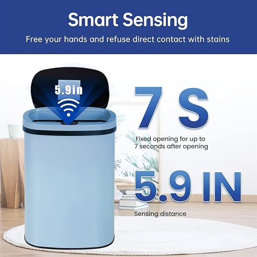 BestOffice Kitchen Trash Can with Lid, 13 Gallon Automatic Garbage Can for Bathroom Bedroom Home Office 50 Liter Touch Free High-Capacity Brushed Stainless Steel Waste Bin - Image 2