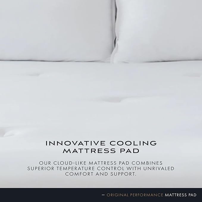 SHEEX Original Performance Cooling Mattress Pad, Ultra-Soft King/Cal King Mattress Topper, Deep Pocket Design Fits Mattresses up to 20 Inches, Bright White