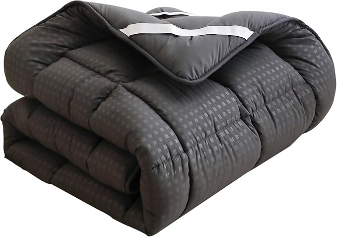 Quilted Fitted Mattress Pad, Elastic Fitted Mattress Topper Protector and Cover Stretches up to 14 Inches Deep, 4 Anchor Elastic Bands, Machine Washable (Dgrey, Queen)
