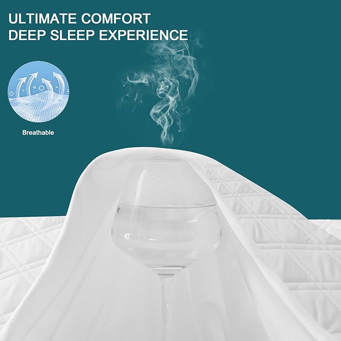 2 Pack Waterproof Mattress Protector Twin Size, All-fit-One Soft Noiseless Bed Mattress Cover with Deep Pocket 8-21", Washable for Bedwetting, Cool Sleep，Suitable for Home Bedroom Hotel, White