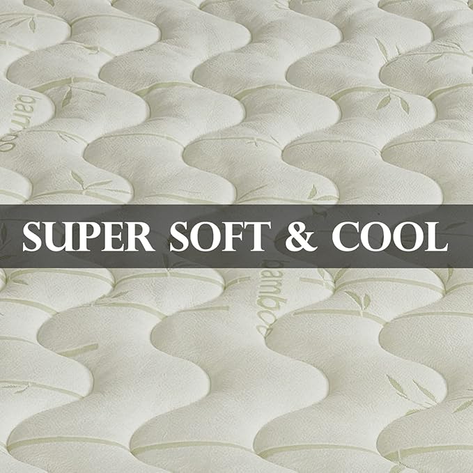 Waterproof Jacquard and Viscose derived from Bamboo, Blend Fitted Topper, Full Mattress Pad by Royal Hotel