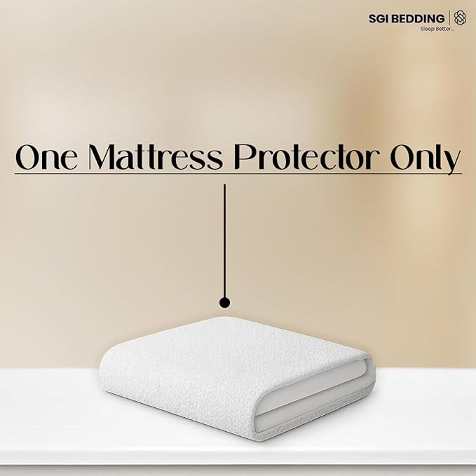 SGI bedding Waterproof 72X84 Cal King Mattress Protector – 15" Deep Pocket, Soft Noiseless & Breathable Fitted Style Bed Cover, Skin- Friendly Protection Against Moisture, Spills & Stains – White
