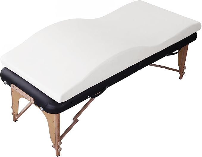 HOMBYS Ergonomic Curvy Foam Massage Bed Mattress Topper, 70" x 28", White
