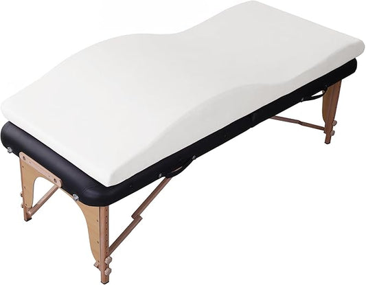HOMBYS Ergonomic Curvy Foam Massage Bed Mattress Topper, 70" x 28", White