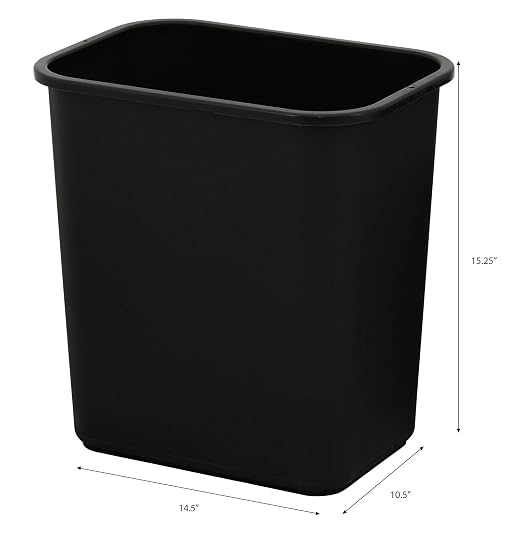 United Solutions 7 Gallon / 28 Quart Efficient Trash Wastebasket, Fits Under Desk, Small, Narrow Spaces in Commercial, Kitchen, Home Office, Dorm, Easy to Clean, Black (Pack of 1) - Image 3