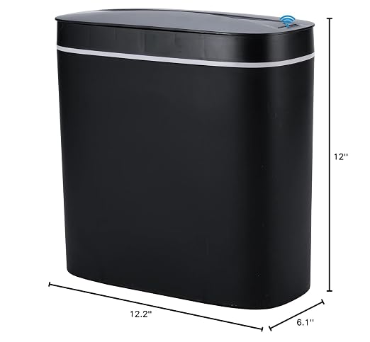 Sooyee 14 litres Automatic Bathroom Trash Can with lid,3.6 Gallon Touchless Trash Can or Kick for Kitchen,Office,Bedroom,Bathroom,Living Room,Black - Image 7