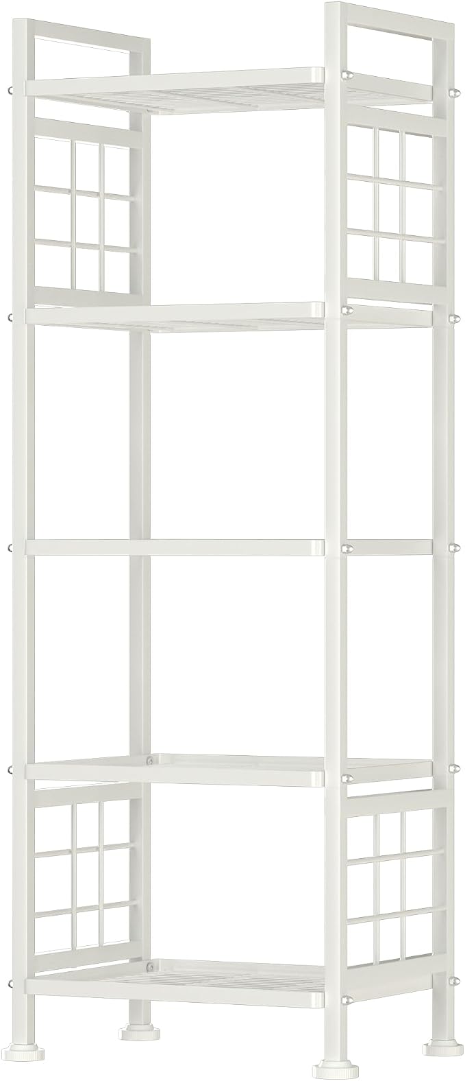 GIOTORENT 5-Wire Standing Storage Shelves, Metal Shelving Unit Pantry Rack for Laundry Kitchen Bathroom Organizer(White) by GIOTORENT