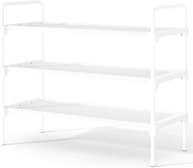 Kitsure Shoe Rack for Closet, Sturdy and Long-Lasting Shoe Shelf, Shoe Rack for Entryway, Personalized DIY Shoe Organizer, Shoe Rack Organizer for Space-Saving, 27.6" x 11.8" x 22.6", White by Kitsure