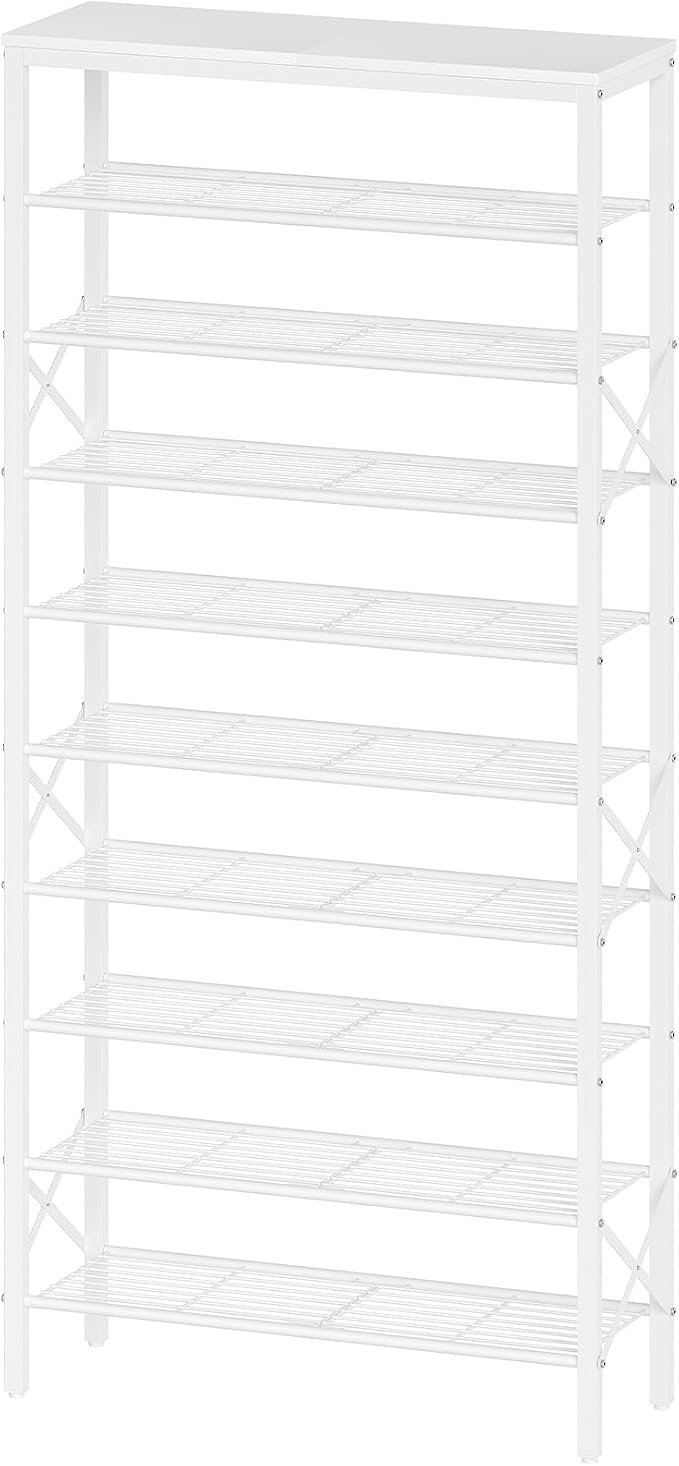 YATINEY 10 Tier Shoe Rack, Large Capacity Shoe Storage Organizer Holds 40 Pairs, Sturdy and Stable, for Entryway, Hallway, Closet, Dorm Room, White SS10WW by Yatiney