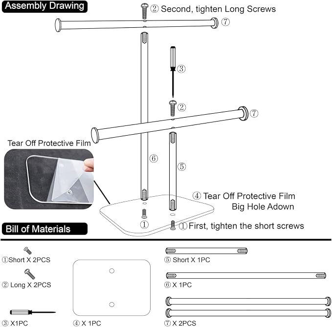 lengnoyp Premium Jewelry Stand , Solid Clear 2-Tier Acrylic Jewelry Organizer Stand & Bracelet holder Stand for Necklace Display, Ring & Watch Display - Image 6