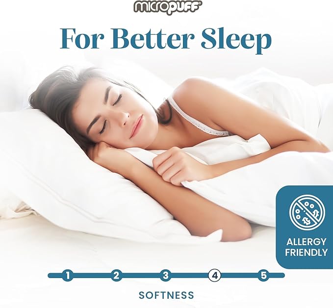 Micropuff Fitted Mattress Pad - Full Size (54" x 75") Mattress Pad - Soft and Comfortable Fitted Mattress Protector - Mattress Cover Stretches 12 to 15 Inches Deep - Easy to Wash