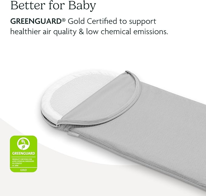 UPPAbaby Bassinet V3 Mattress Cover/Extra Cover for Bassinets 2018-Later/Ultra Soft and Comfortable/Machine Washable/Light Grey