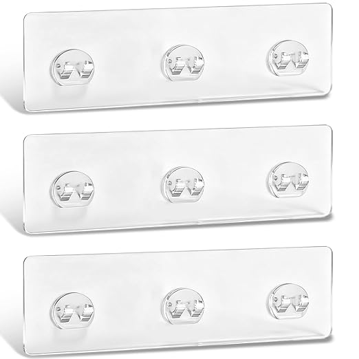 Shower Caddy Adhesive Replacement, Adhesive for Shower Caddy, Strong Shower Adhesive Strips Waterproof Transparent, No Drill Needed Holds 45 lbs for Bathroom Storage Shelves,Kitchen Racks-3PSC by Unknown