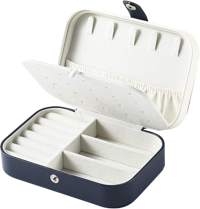 CASEGRACE Jewelry Box For Women Travel Jewelry Organizer Double Layer for Necklace Earring Rings Jewelry Holder Case by Casegrace