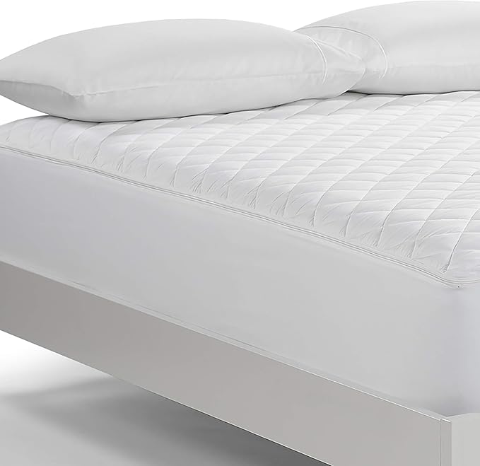Serta Air Dry Extra Comfort Plus 100% Cotton Fabric Quilted Mattress Pad, Cooling and Breathable Mattress Cover, Moisture Wicking Protection with 18" Deep Pocket, King, White