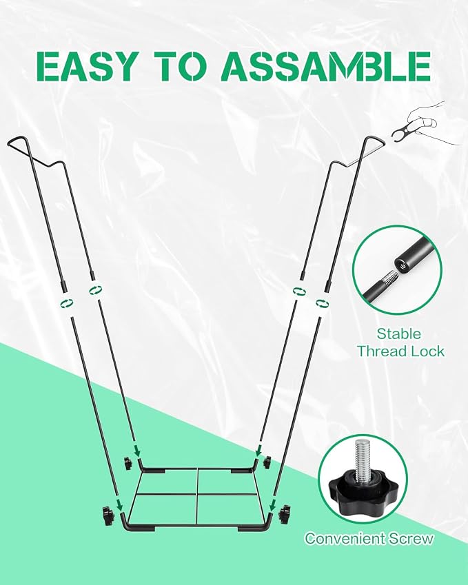 Jayhalo Trash Bag Holder, Outdoor Metal Leaf Bag Holder Stand 30-45 Gal, Portable Garbage Bag Holder Frame for Garden Camping Portable Trash Can, Leaf Bag Holds Disposable Bags, Freestanding Design - Image 6