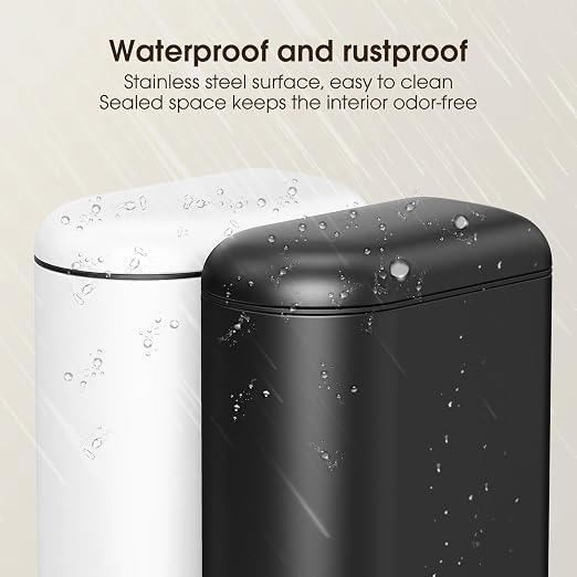 CEROELDA Small Bathroom Trash Can with Lid Soft Close, 5L/1.3 Gallon Stainless Steel Slim Garbage Can, Metal Waste Basket with Step Pedal, for Office, Bedroom, Toilet, Dorm Room (White, 1.3 Gallon) - Image 5