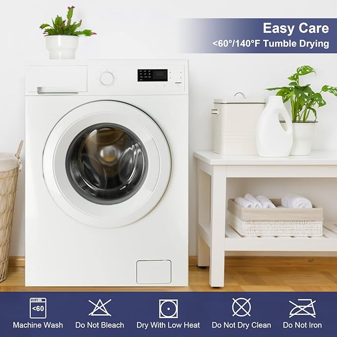 Sufdari Queen Mattress Protector, Navy Blue 3D Air, Waterproof, Plush, Fitted Sheet Design, Machine Wash, for Mattresses Up to 18'' Deep